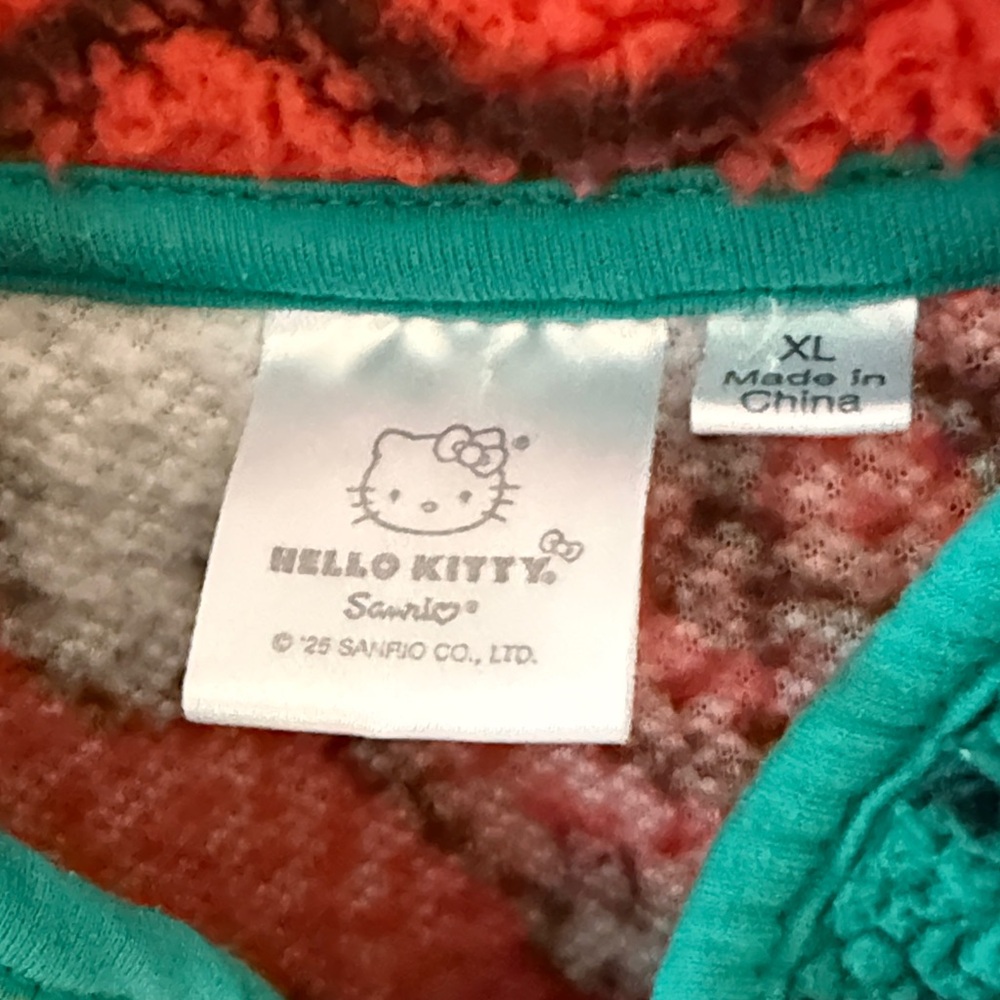 Hello Kitty Red Green Holiday Teddy Jacket - Picture 2 of 6